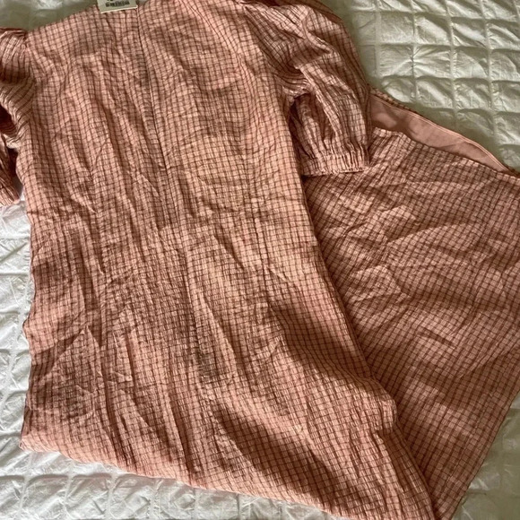 Zara pink gathered cinched waist maxi dress - Picture 15 of 16